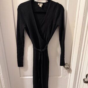 H&M Black Wrap Sweater Dress